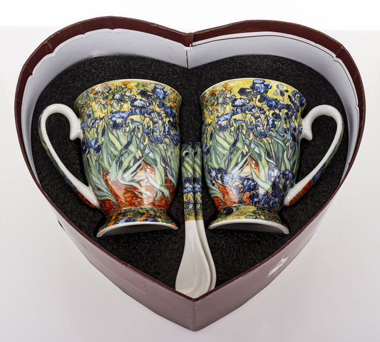 Produkt dekoracyjny Kpl. 2 Kubki Z Łyżeczkami porcelana wielokolorowy