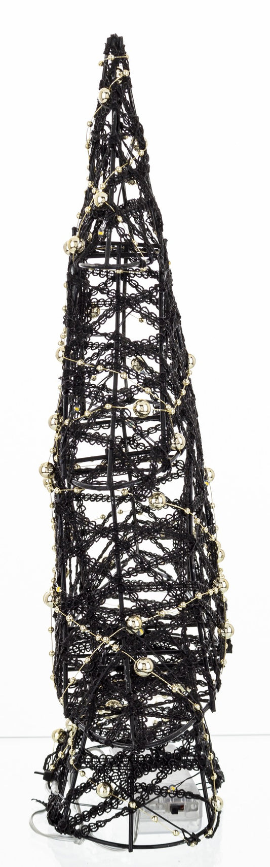Ozdoba choinka LED z tworzywa czarno-złota 35x27x8 cm