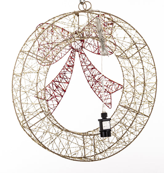 Ozdoba świąteczna LED złoty, czerwony 53x50x10,5 dł. kabla 290 cm