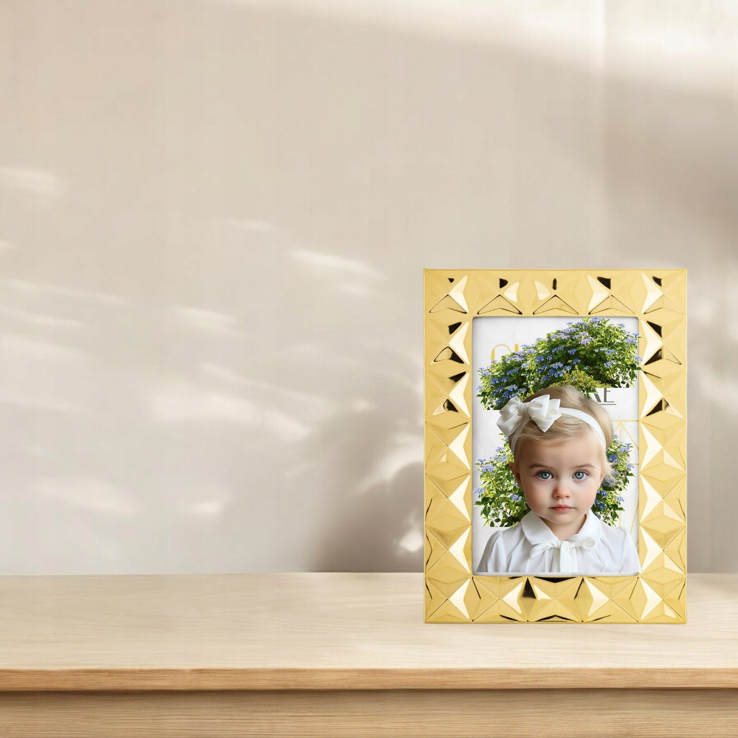 złota ramka na zdjęcia 10x15 glamour