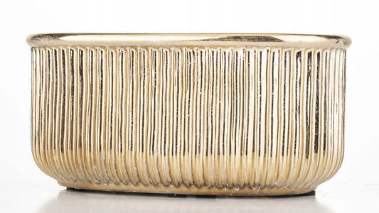 Osłonka doniczka pękata złota glamour 14,5x24cm