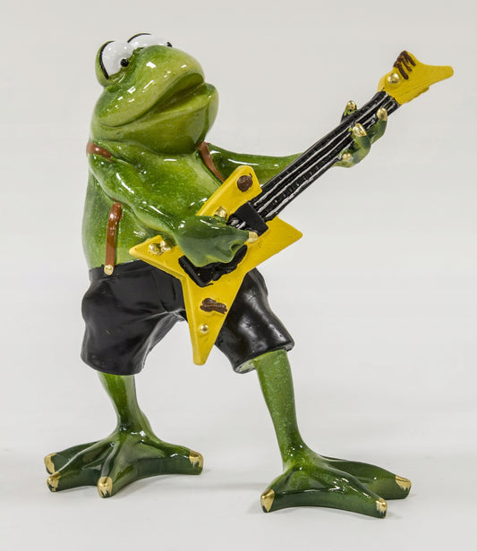 Figurka żaba 16 cm gitarzysta żabka rockman