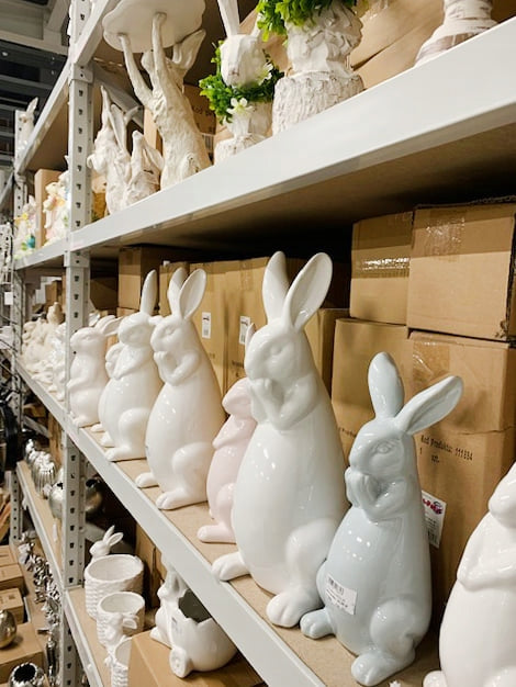 Figurka królik zając wielkanocny 16,5 cm biały