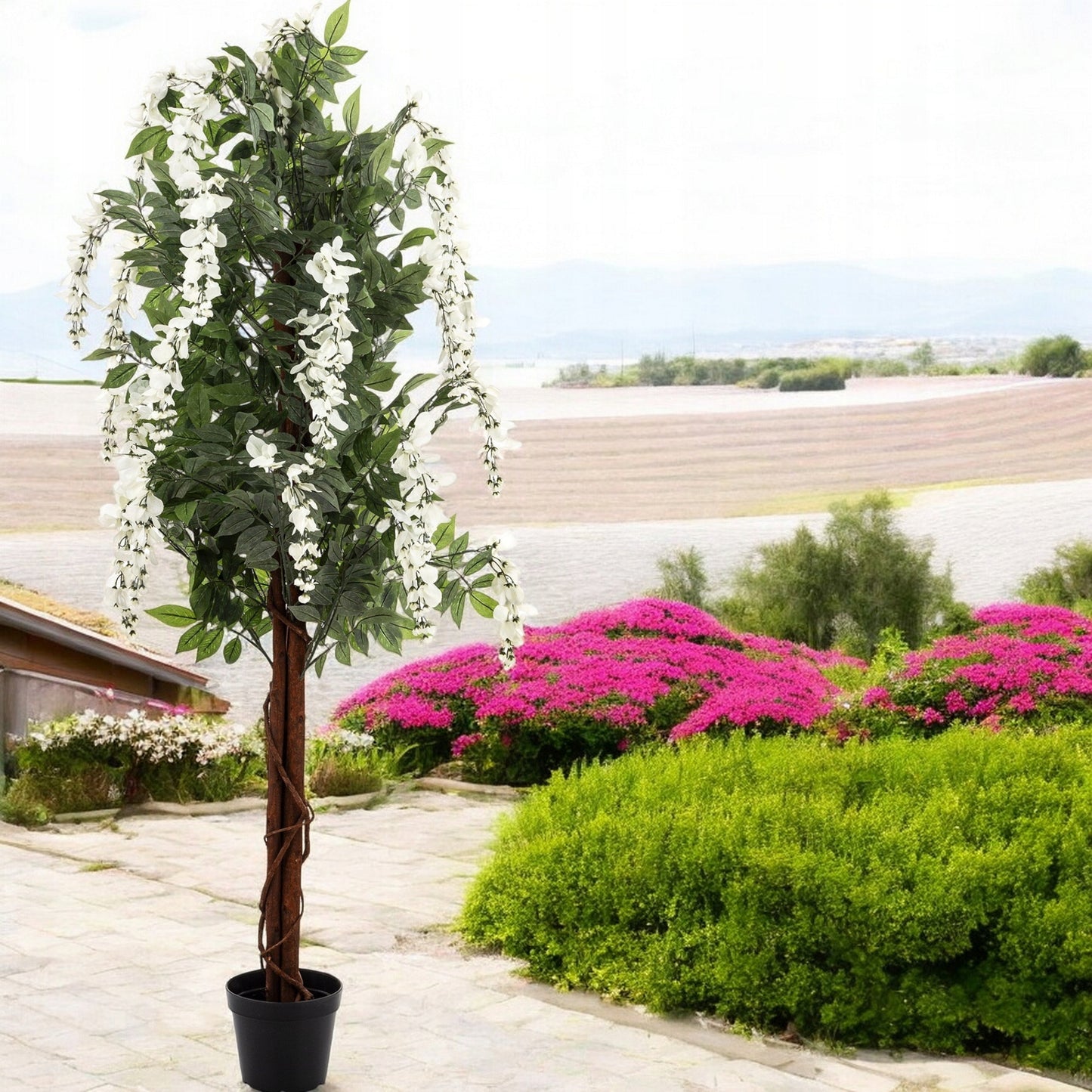 Drzewko Dekoracyjne Wisteria 157 cm sztuczny krzew w doniczce palma