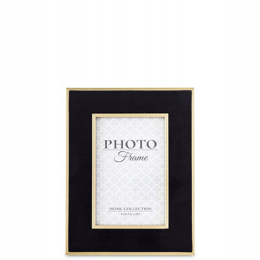 Ramka na zdjęcia w rozmiarze 10x15 cm czarna złota glamour