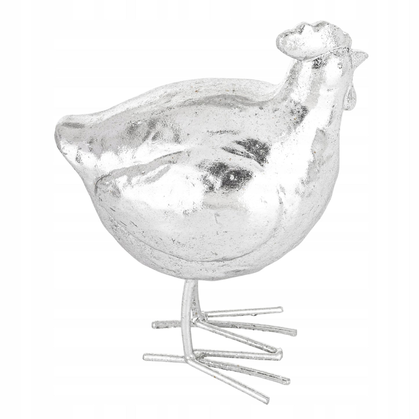 figurka wielkanocna kura srebrna kurka 16 cm