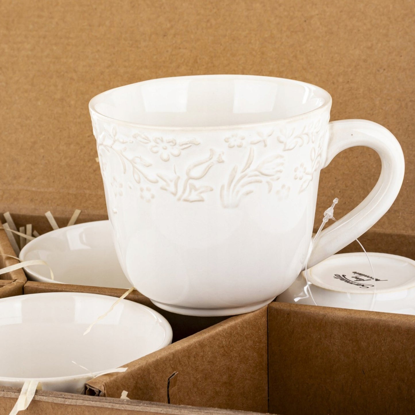 Filiżanka porcelanowa 250 ml 1 szt. kubek ecru Sarmatia porcelana