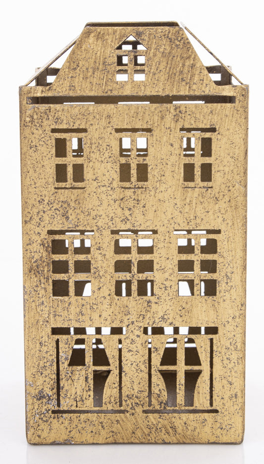 Figurka świąteczna Świecznik złoty metal 17,5x9x9cm
