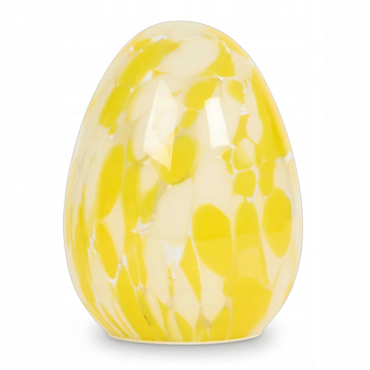 Szklane jajo lampion pisanka LED XXL żółte białe wielkanocna figurka