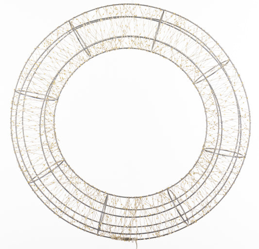 Ozdoba wieniec LED biała 48x48x9 cm