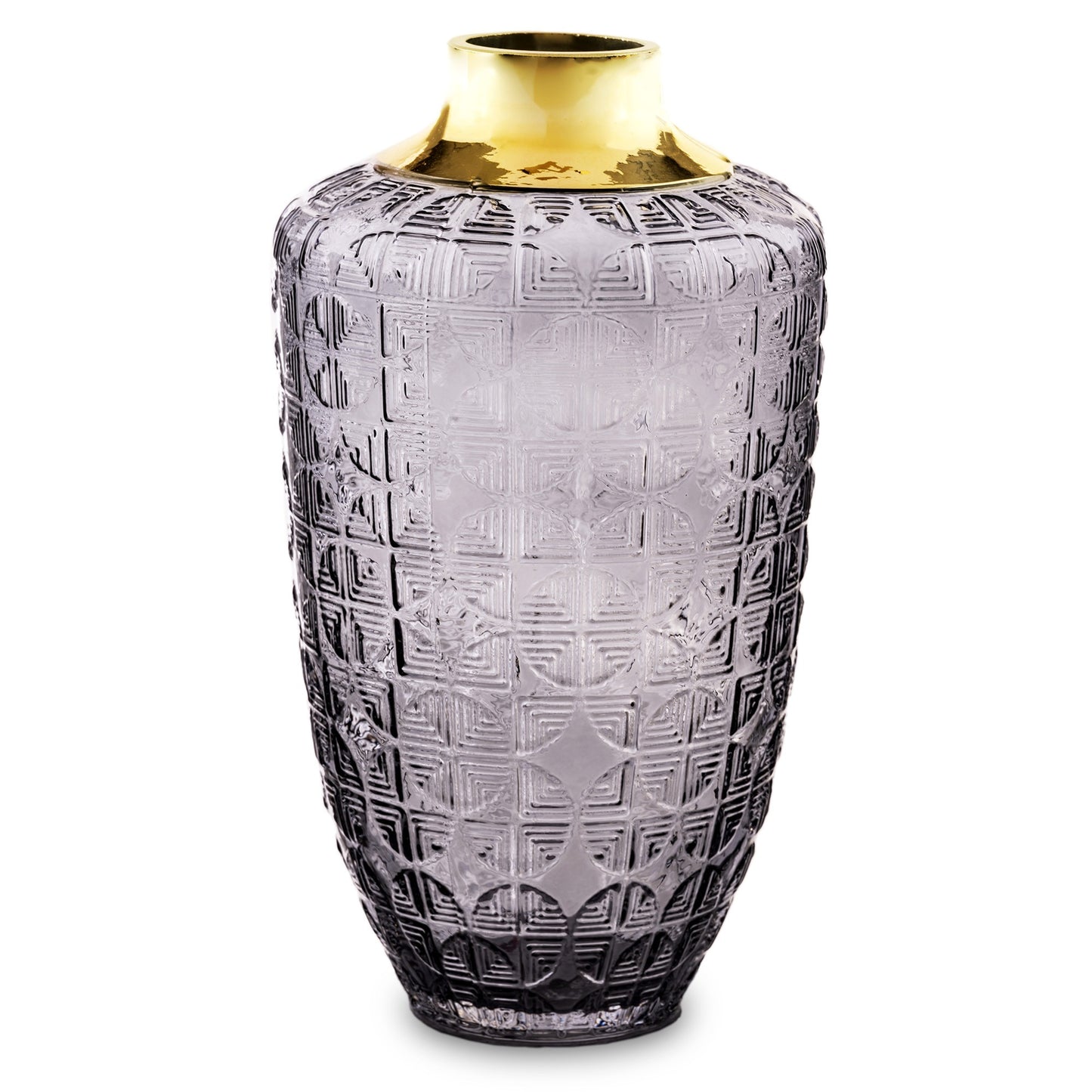 Wazon szklany Szary, złoty 28x16x16