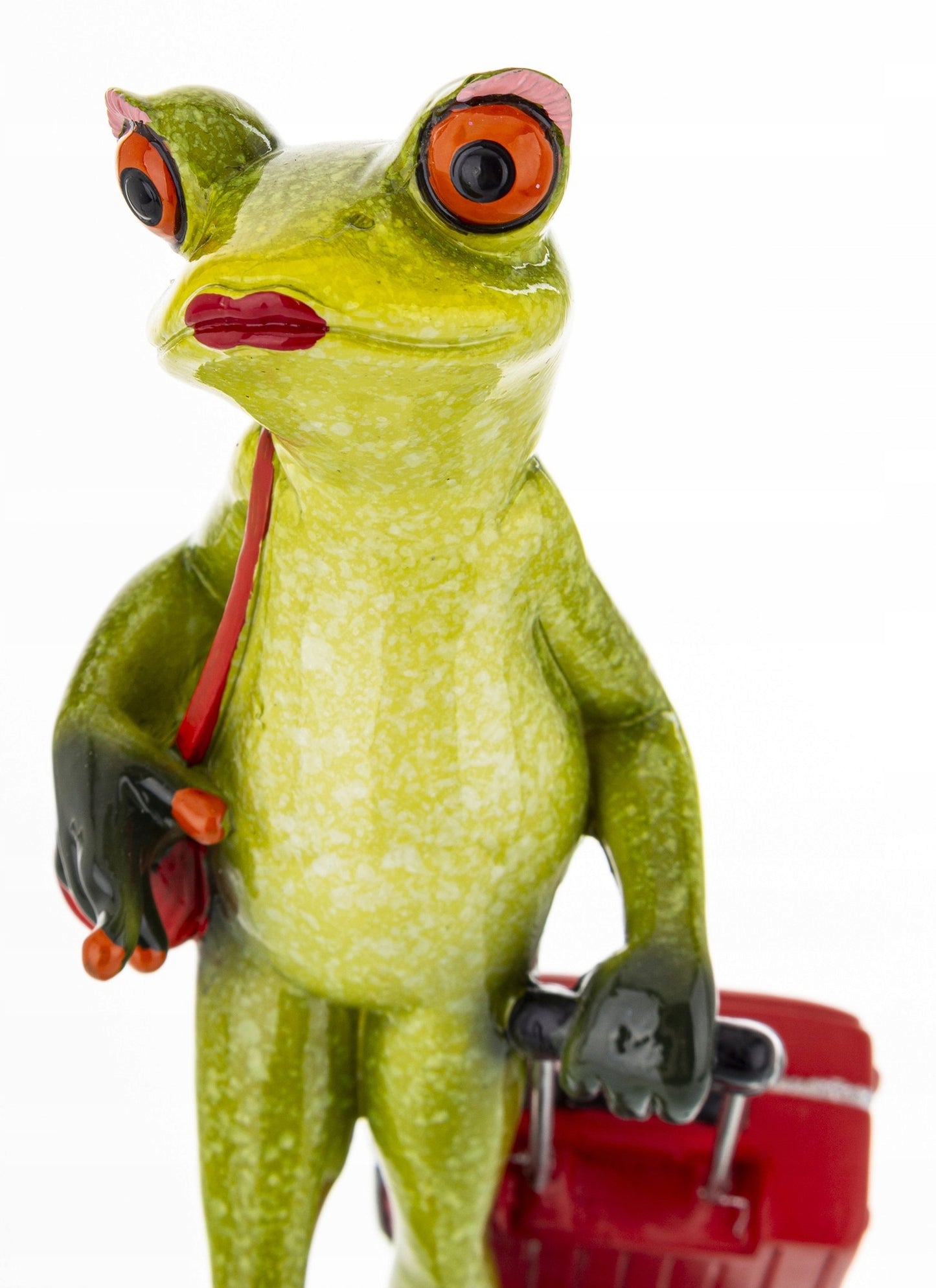 Ozdobna Figurka 18 x 13 x 5,5 cm - Żaba z walizką Turystka