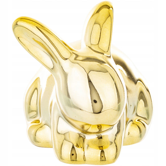 Zajączek figurka wielkanocna dekoracja złota króliczek dolomit glamour
