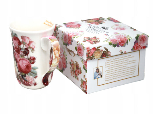 Kubek Porcelanowy w Róże 400 ml Kwiaty Romantyczny Prezent Dzien kobiet
