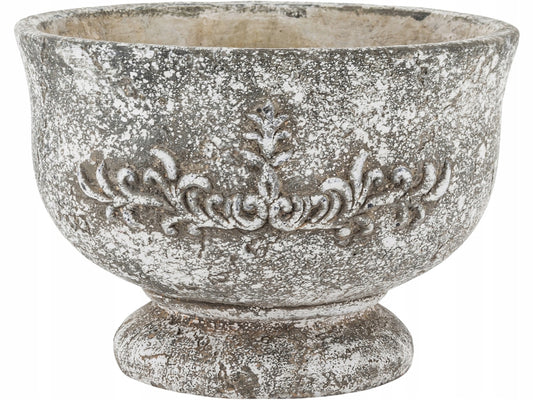 Doniczka betonowa osłonka szara retro na nóżce 25 cm x 25 x 17 cm