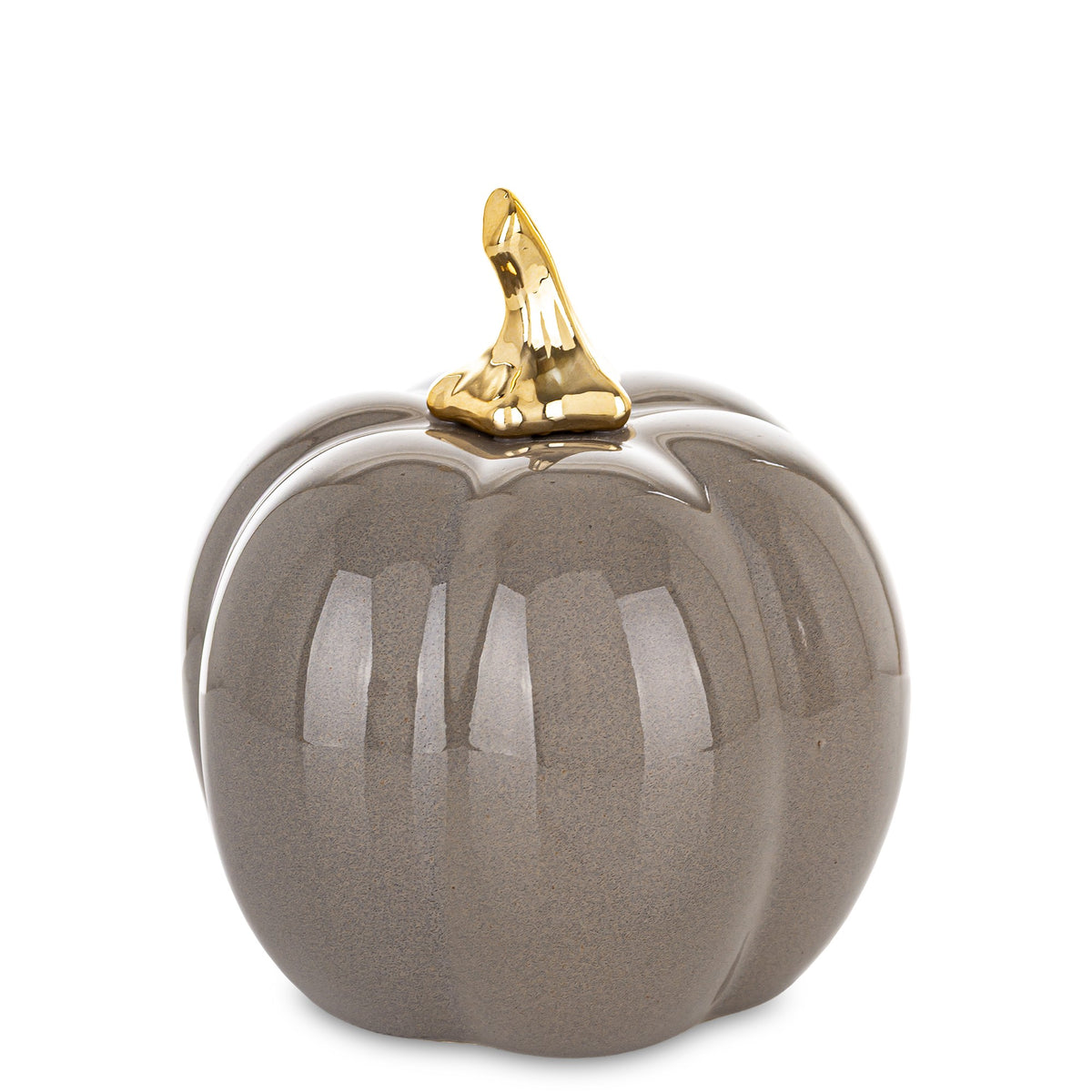 Ozdoba jesienna dynia porcelanowa szara 14x11,5x11,5 cm
