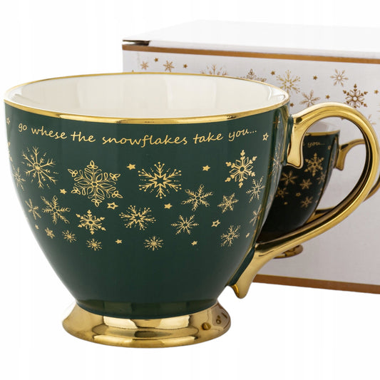 Kubek porcelana 380 ml w pudełku prezent świąteczny duży filiżanka