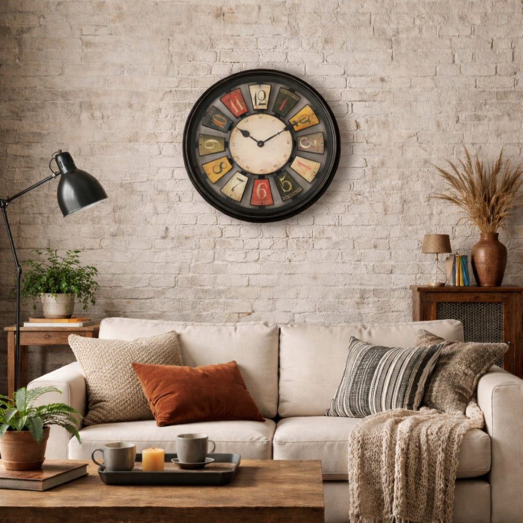 Elegancki zegar ścienny MODERN Ø 40cm ze szklaną szybą