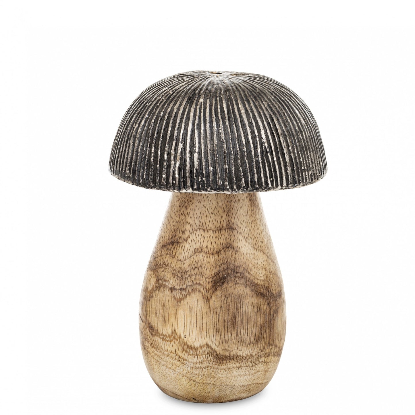 Figurka Grzyb 13,5x9x9 cm jesienna ozdoba grzybek srebrna brązowa