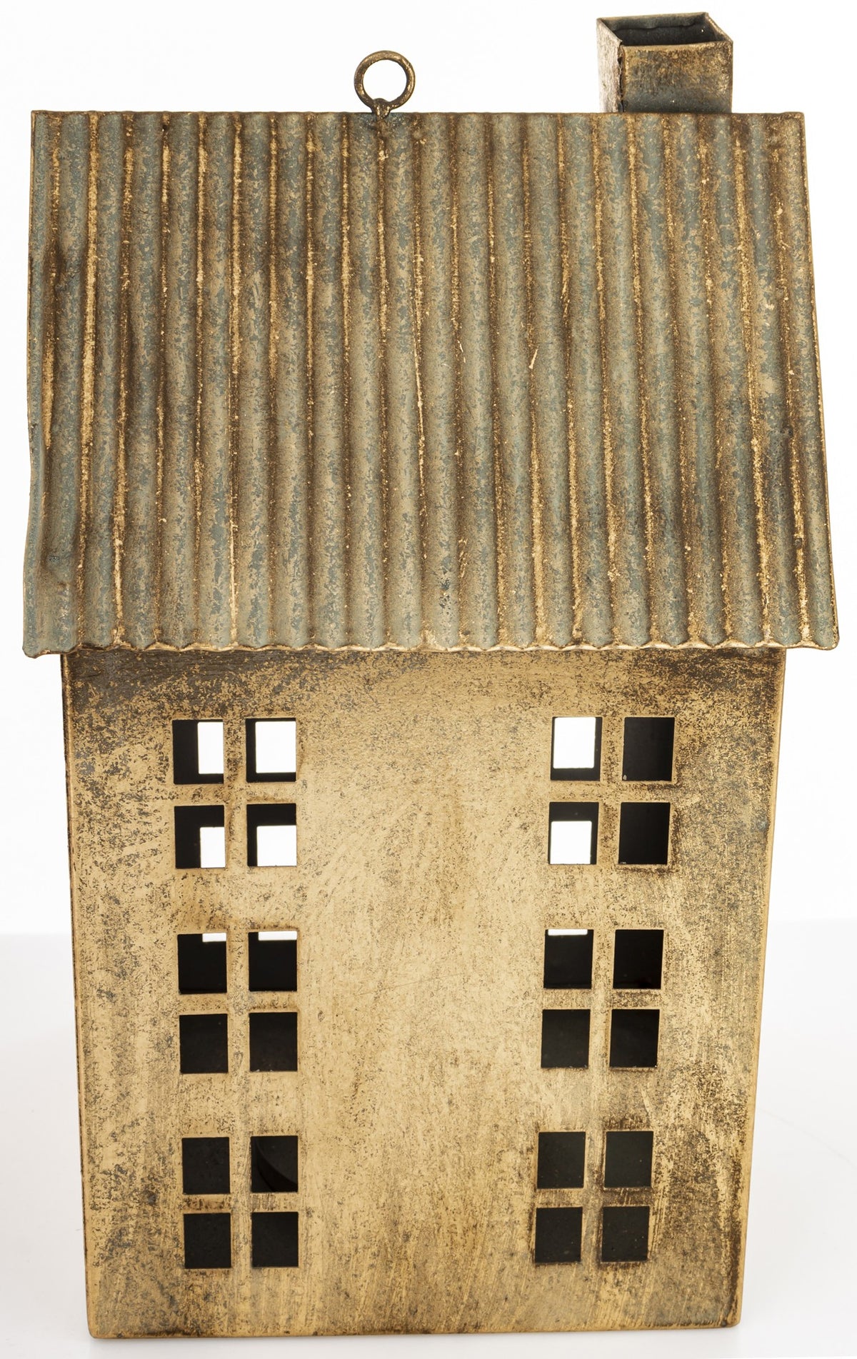Figurka świąteczna Dekoracja Metalowa Domek złoty 36x21x21