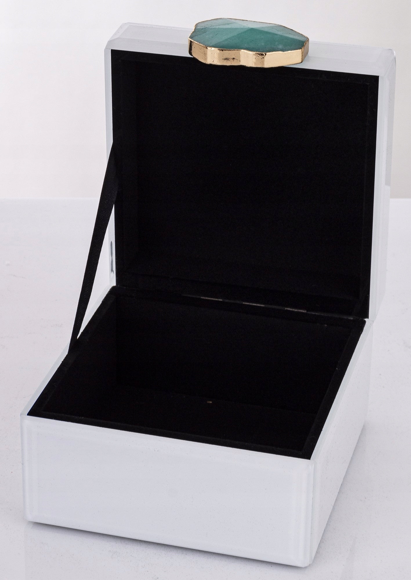 Szkatułka na biżuterię biała agat szklana kasetka pudełko
