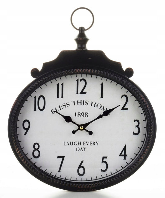 Zegar ścienny czarny 31 cm loft metalowy