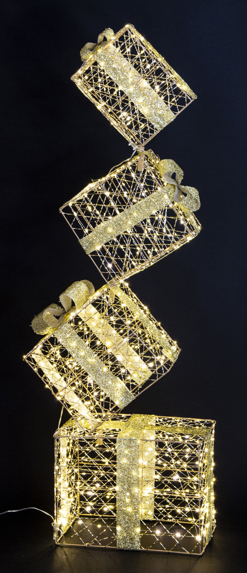 Ozdoba Prezent Led złoty, czerwony 128x44x20,5 dł. kabla 290cm cm