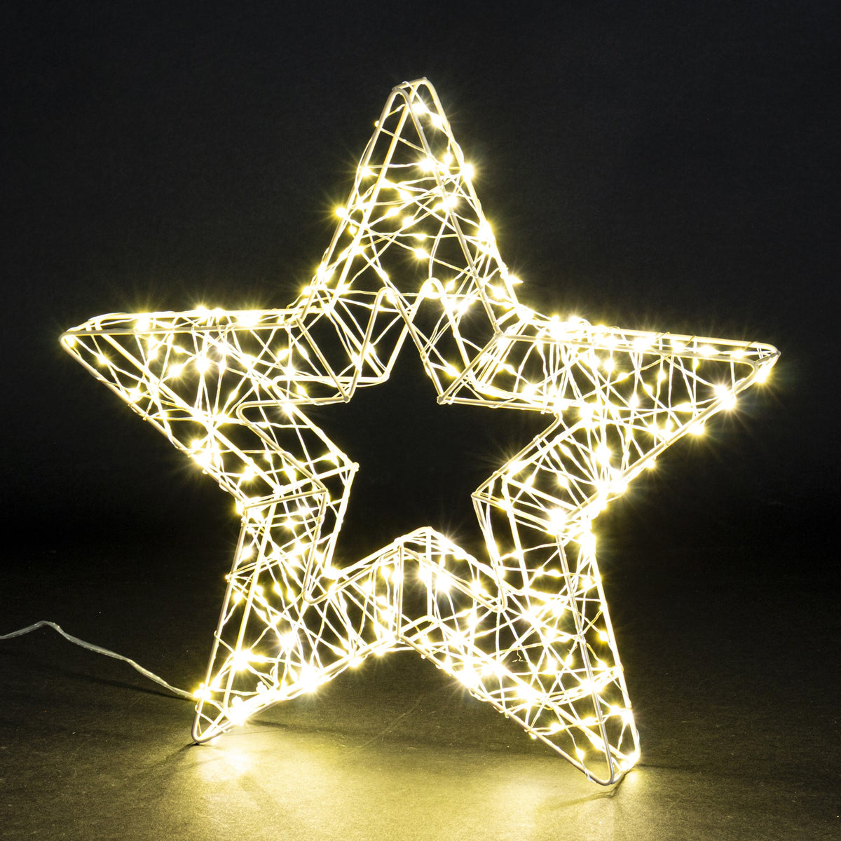 Ozdoba świąteczna LED Gwiazda czarny metal 36x37,5x5 dł. kabla 290 cm