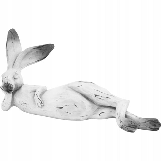 Figurka wielkanocna zając królik biały szary duży 46cm