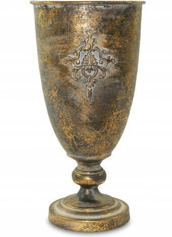 Wazon postarzany metal retro stylizowany duży17 x 33cm