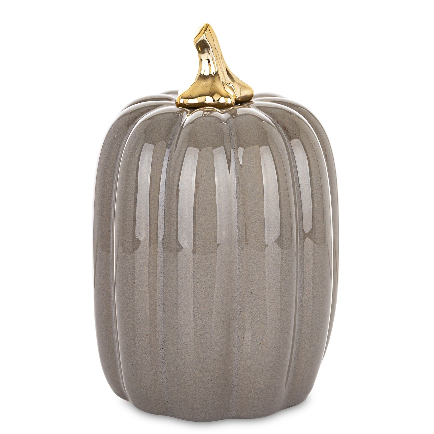 Ozdoba jesienna dynia porcelanowa szara 22x13x13 cm