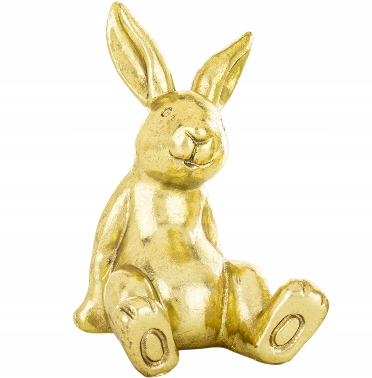 figurka zając królik zajączek siedzący złoty 16,5 cm