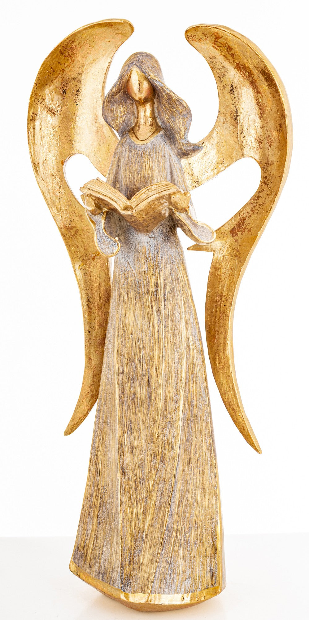 Figurka świąteczna anioł złoty tworzywo sztuczne 43x20x13,5 cm