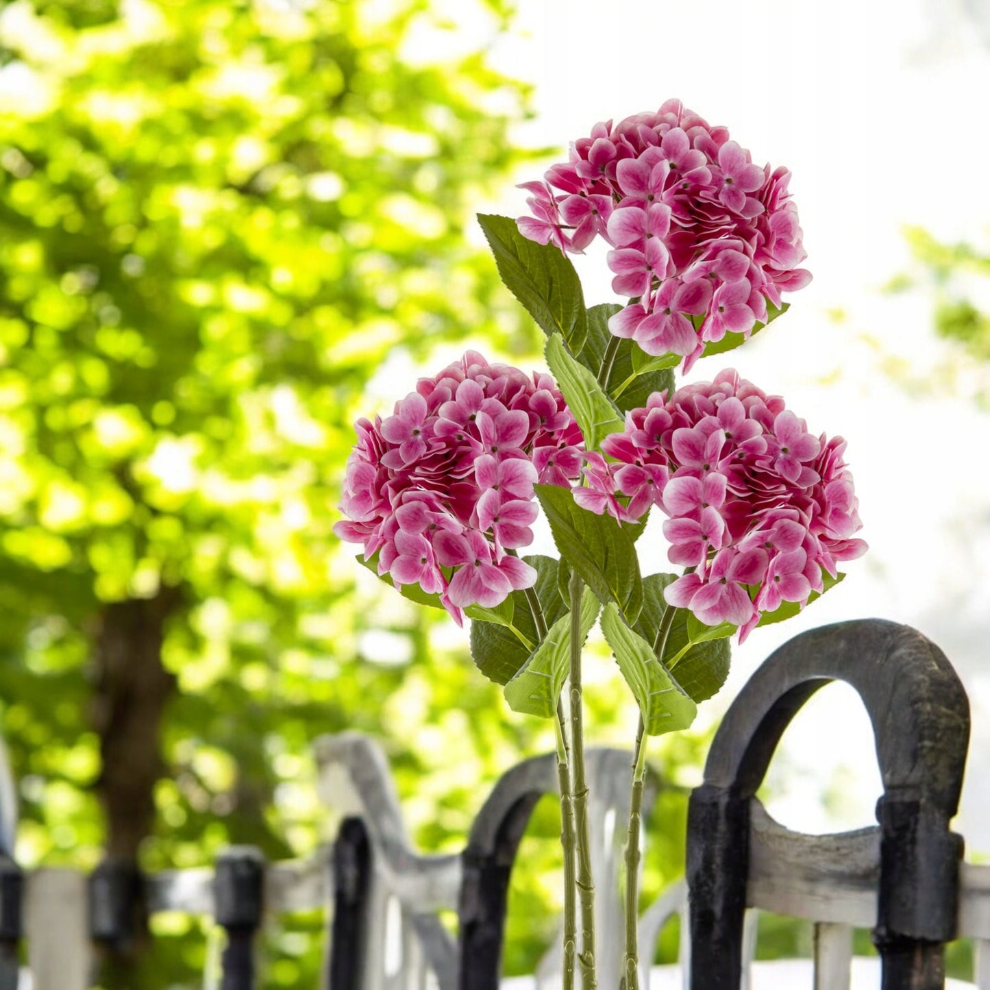 Hortensja roślina dekoracyjna sztuczna duża efektowna Kwiat 64 cm różowa