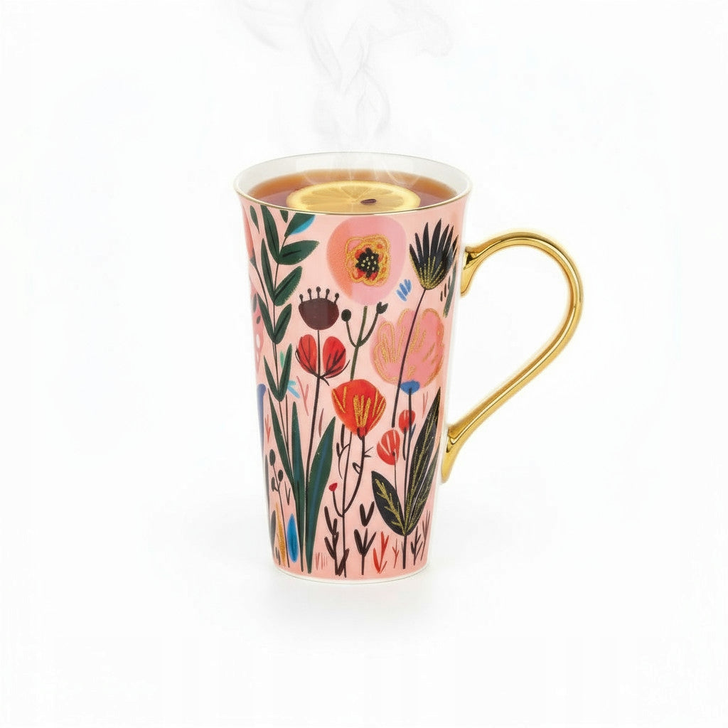 Porcelanowy Duży ozdobny kubek XXL w pudełku na prezent 700ml