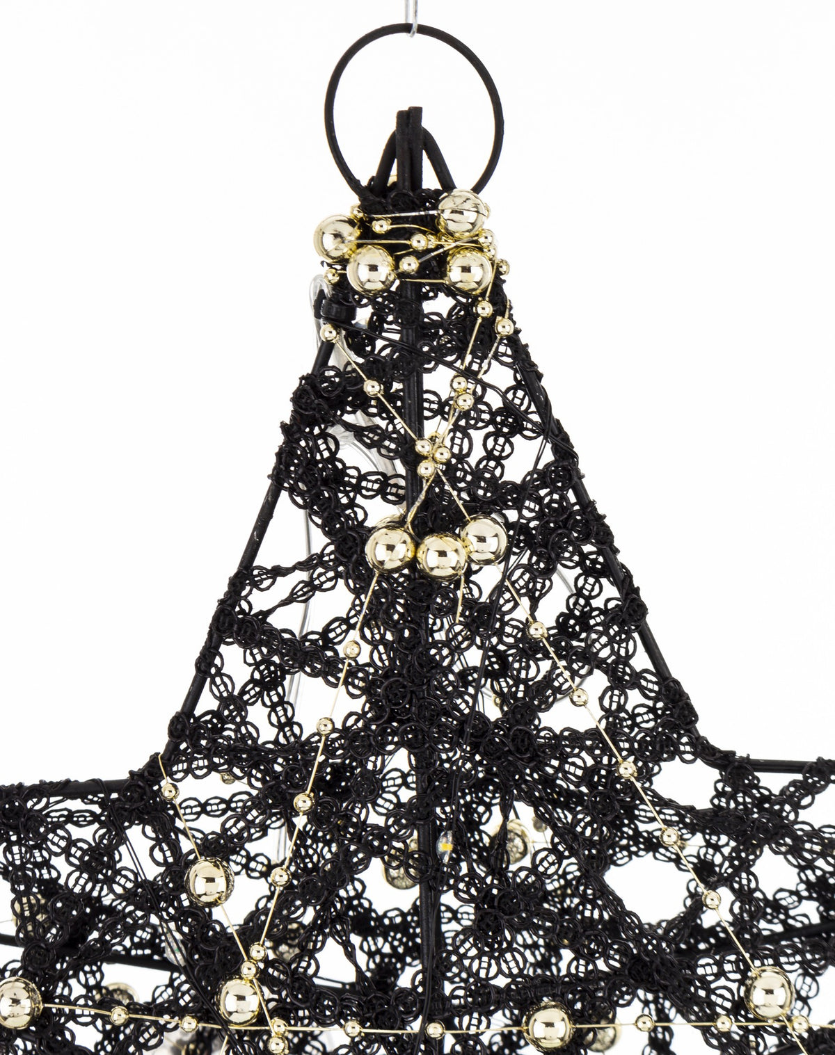 Ozdoba gwiazda LED z tworzywa czarno-złota 30x30x7 cm