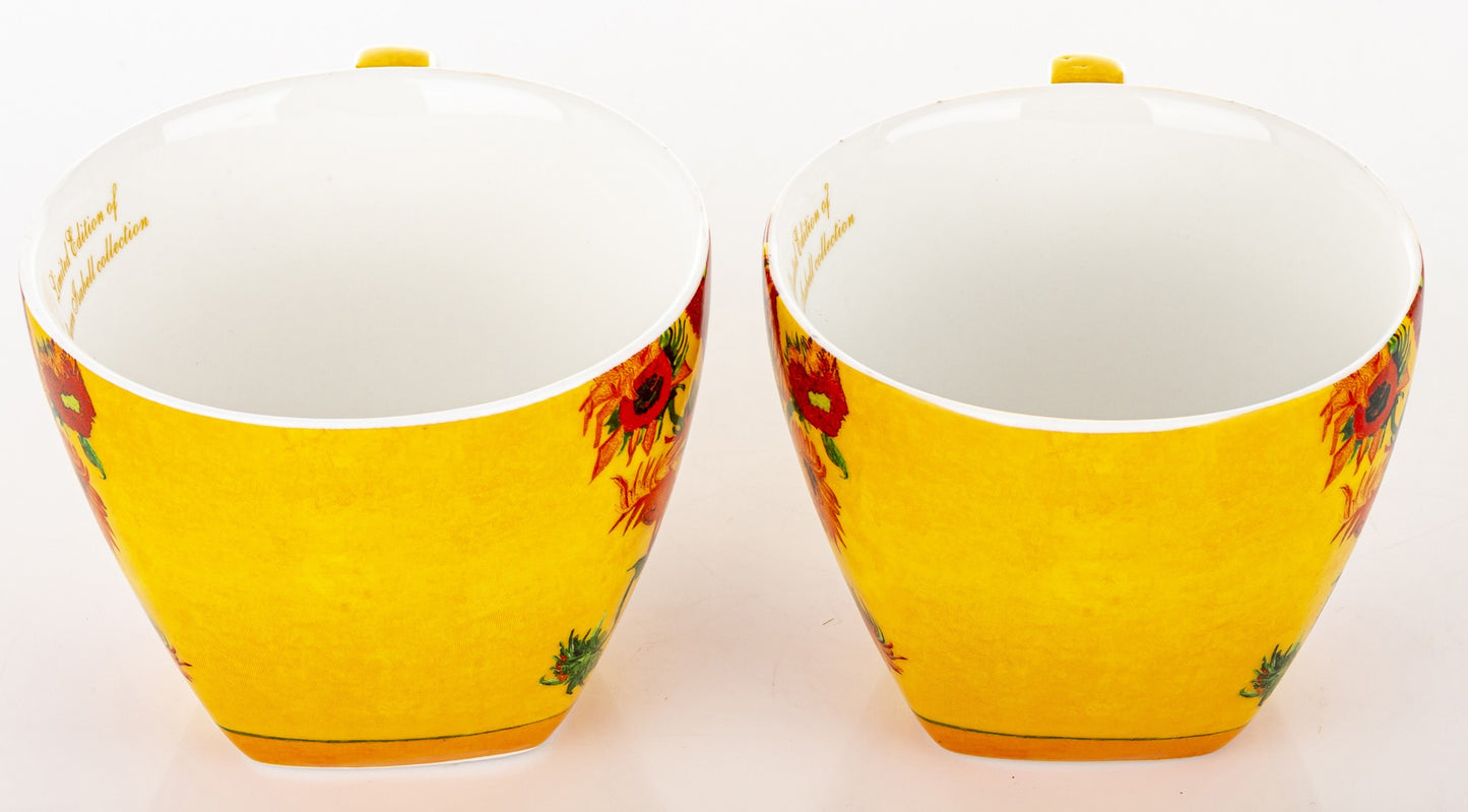 Kpl. 2 Filiżanki 2 Talerzyki 2 Łyżeczki porcelana wielokolorowy