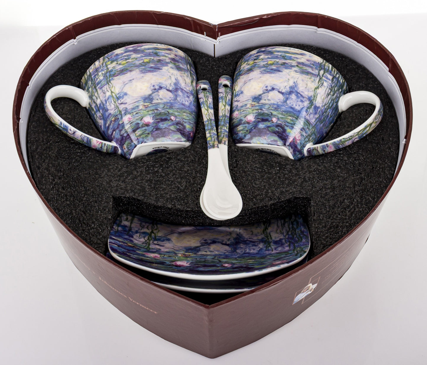 Kpl. 2 Filiżanki 2 Talerzyki 2 Łyżeczki porcelana niebieski, biały