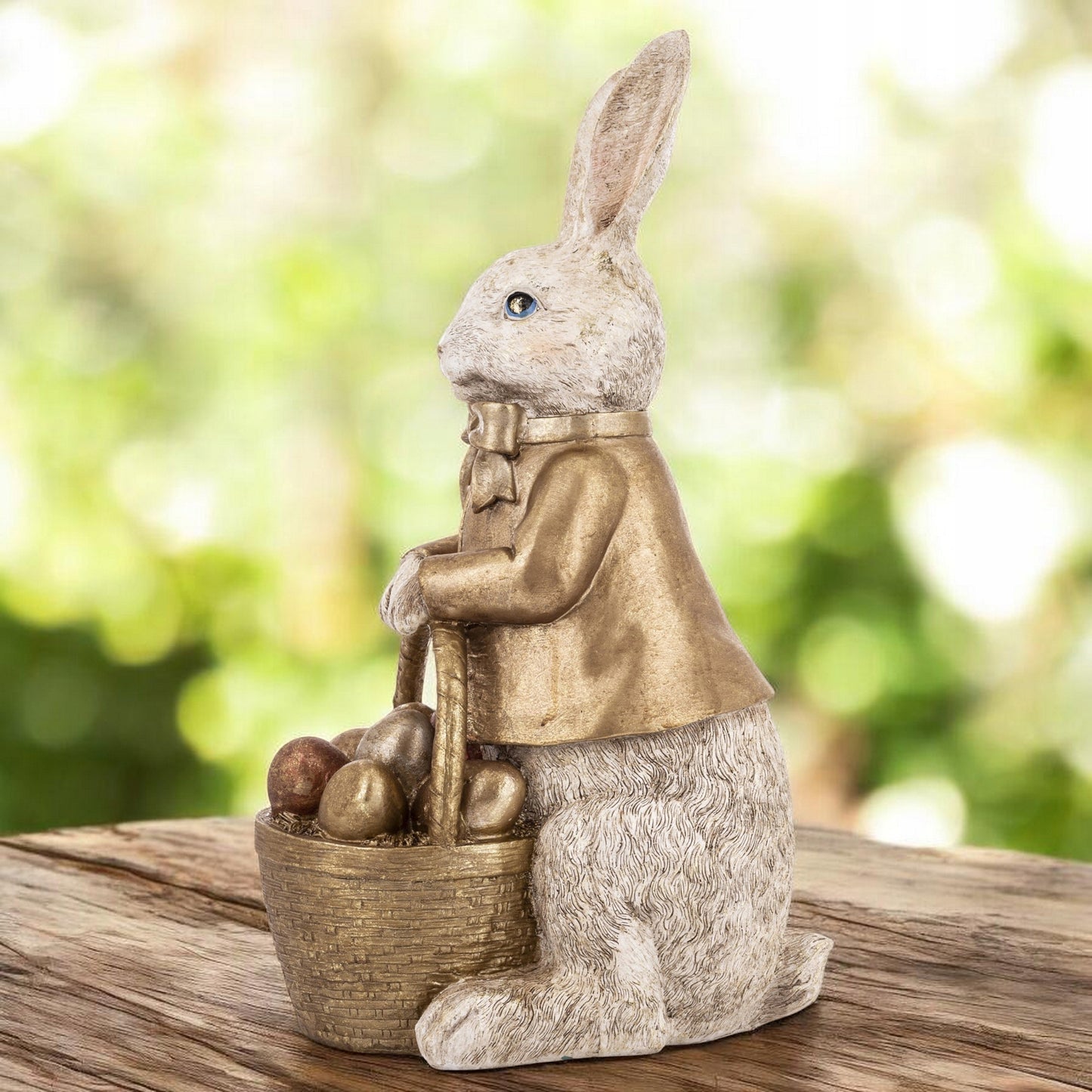 Figurka Królik koszyczek pisanki Dekoracja XXL 50cm ozdoba Stołu zając