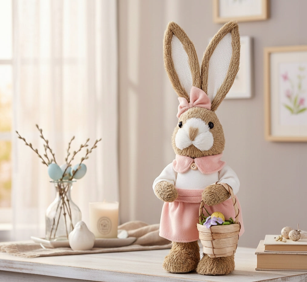 Figurka wielkanocna tworzywo sztuczne zając 35 cm Pani Królik