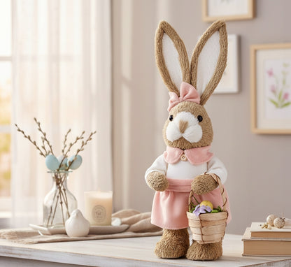 Figurka wielkanocna tworzywo sztuczne zając 35 cm Pani Królik