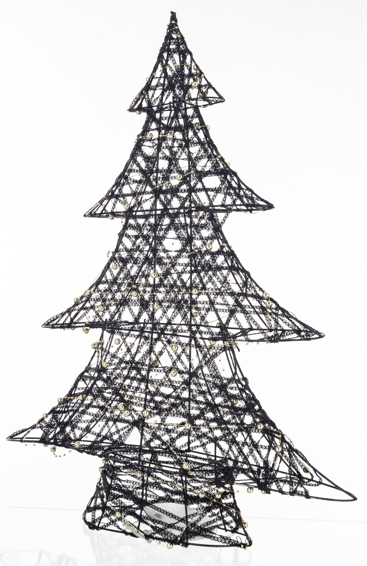 Ozdoba choinka LED z tworzywa czarno-złota 60x47x12 cm