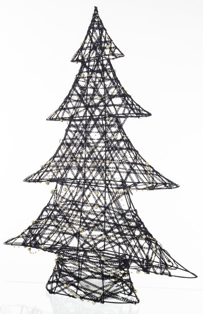 Ozdoba choinka LED z tworzywa czarno-złota 60x47x12 cm