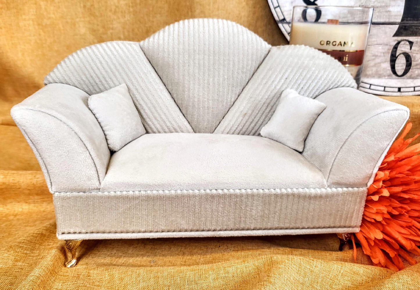 Szkatułka Na Biżuterię Beżowa sofa Venus pudełko