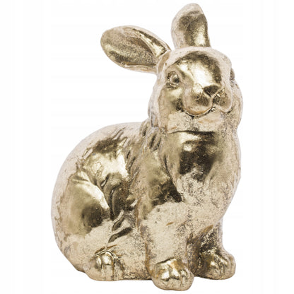 Królik figurka wielkanocna złota dekoracja zajączek ozdoba glamour 13 cm