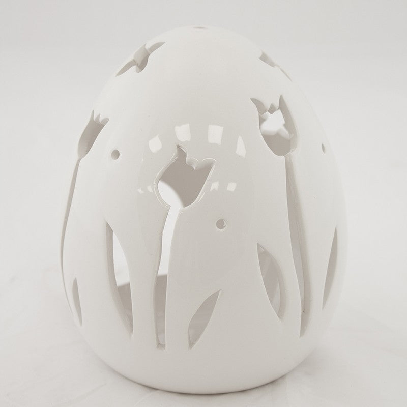 Lampion jajko ceramiczne na tealight świecznik wielkanocny dekoracja