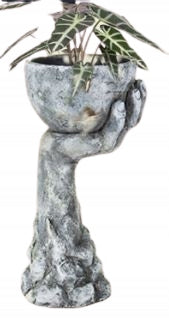 Osłonka Doniczka Ręka 36,5 cm Betonowa Szara