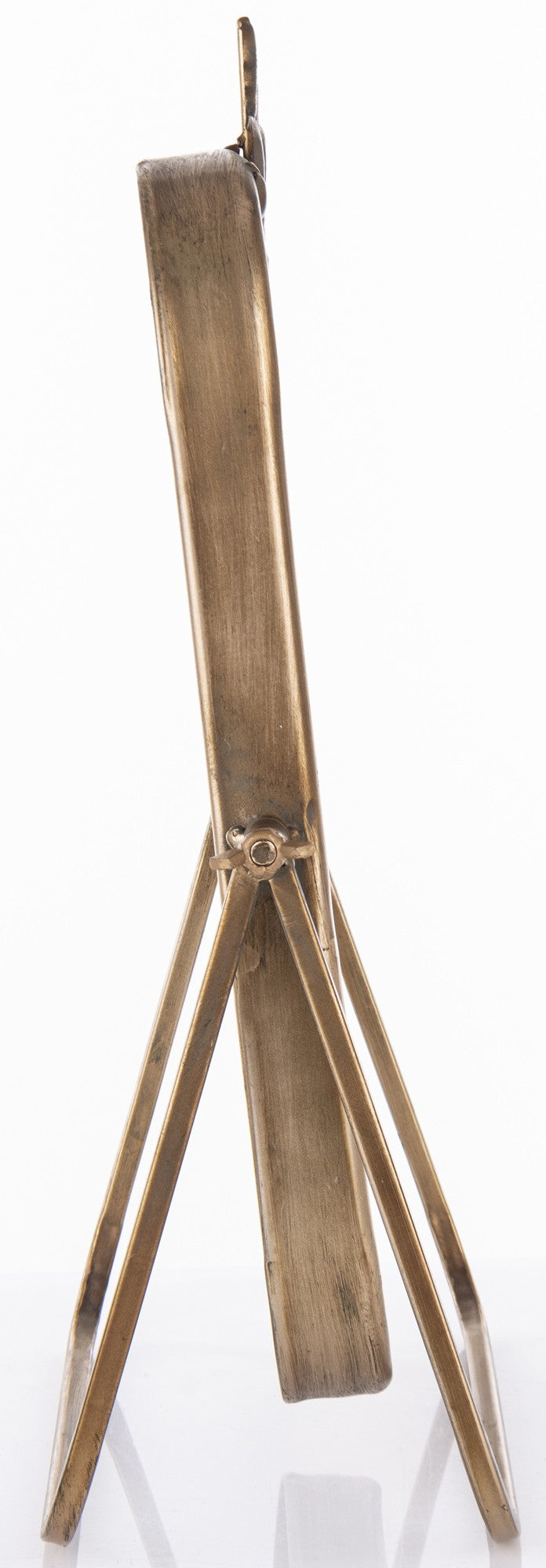 Lustro stojące prostokątne metalowe złote na toaletkę 42,5 x 30 cm barokowe