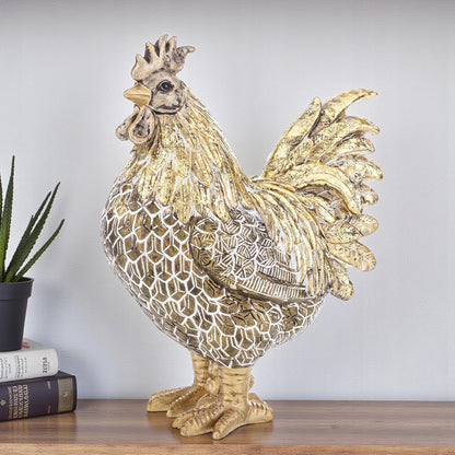 Kogut brązowo złoty dekoracyjna figurka wielkanocna 26,5 cm