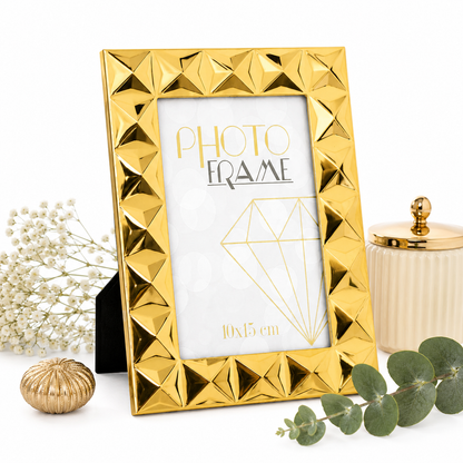 złota ramka na zdjęcia 10x15 glamour
